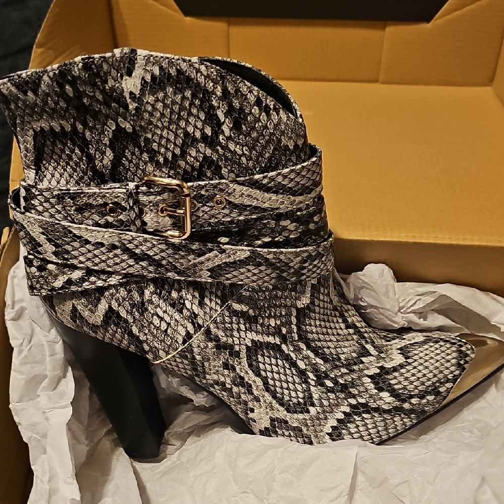 Snakeskin Ankle Boots